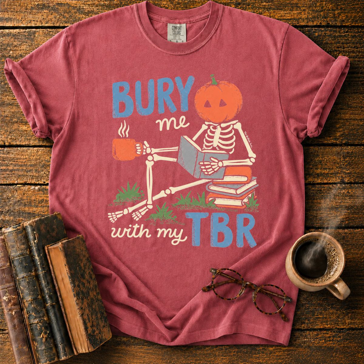 Bury Me With My TBR Skeleton T-Shirt