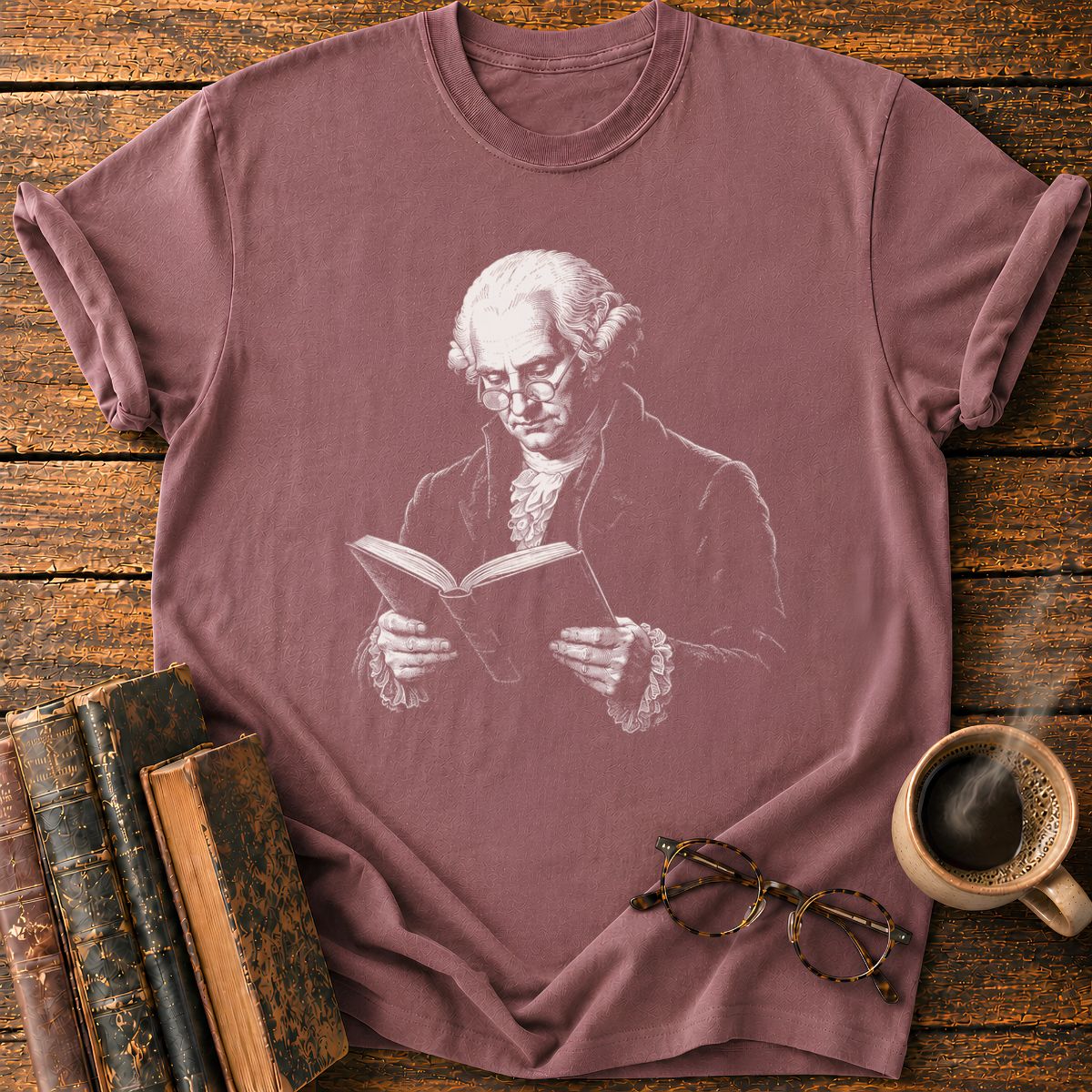Vintage Scholar Reading T-Shirt