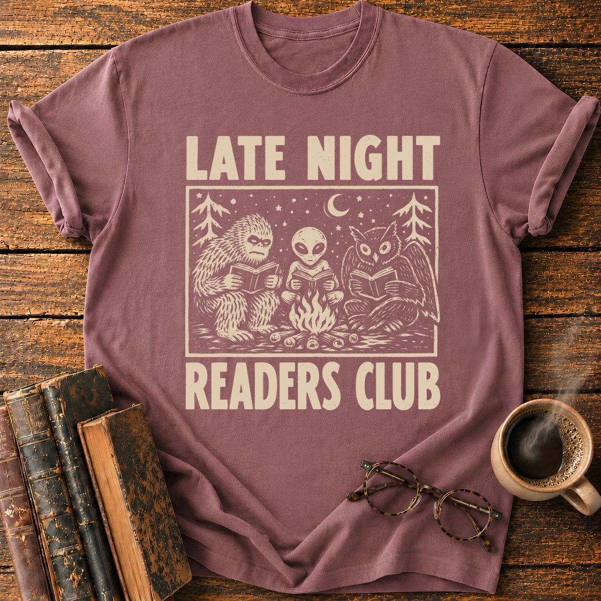 Late Night Readers Club Campfire T-Shirt