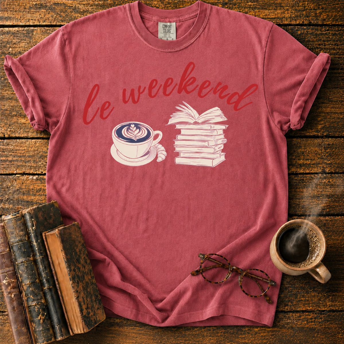 Le Weekend Coffee and Books T-Shirt