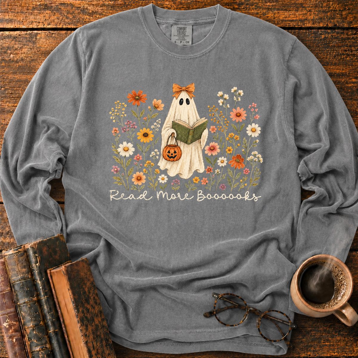 Ghostly Garden Reading Delight LS T-Shirt