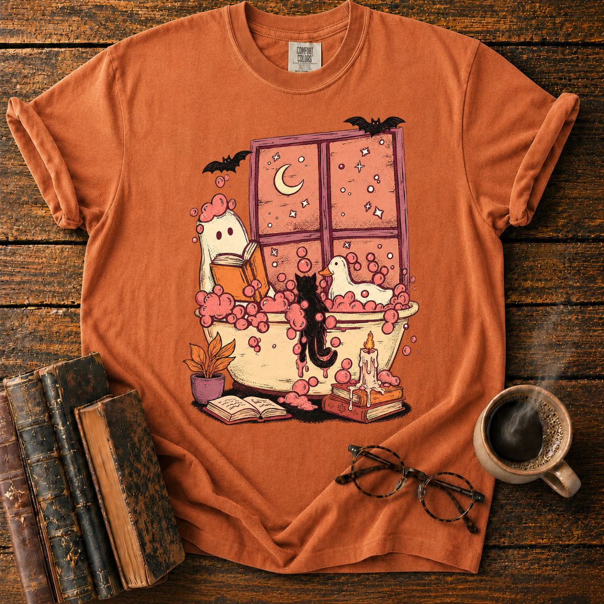 Cozy Moonlit Bubble Bath Fantasy T-Shirt
