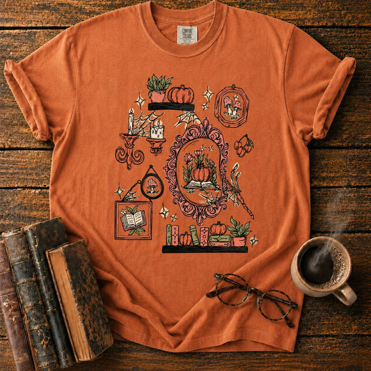 Witchy Garden Library Collage T-Shirt