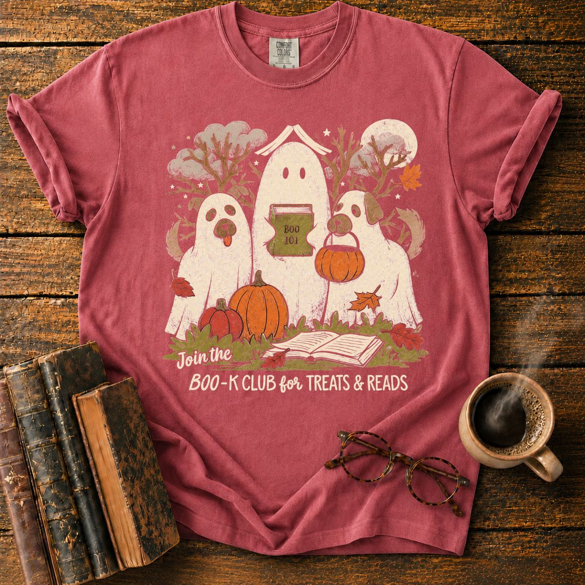 Boo-k Club Ghost Dogs Halloween T-Shirt