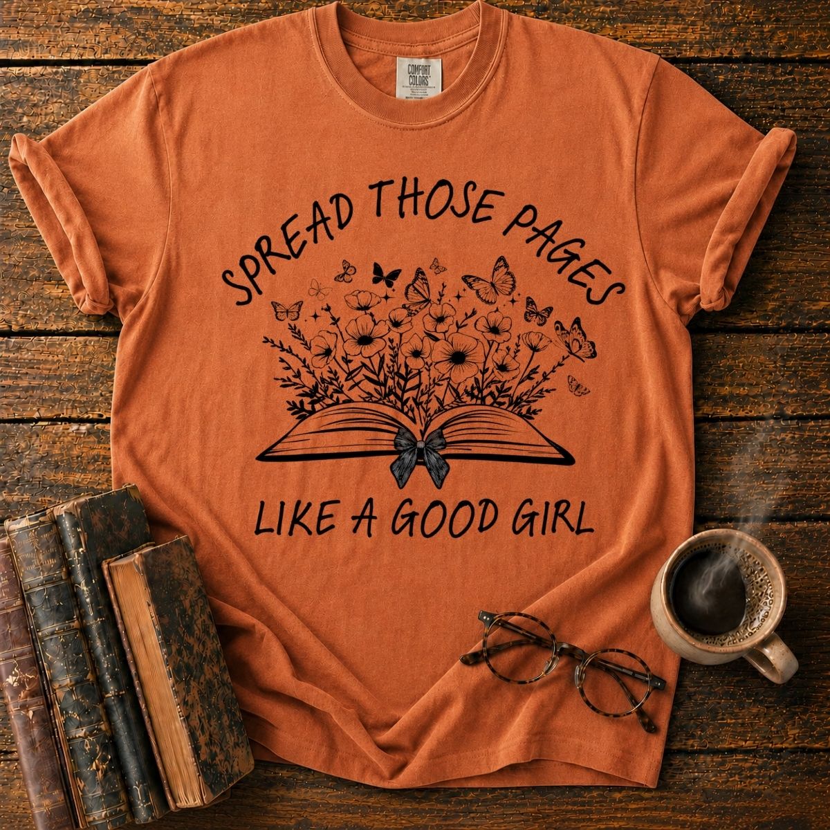 Spread Those Pages Floral Book T-Shirt