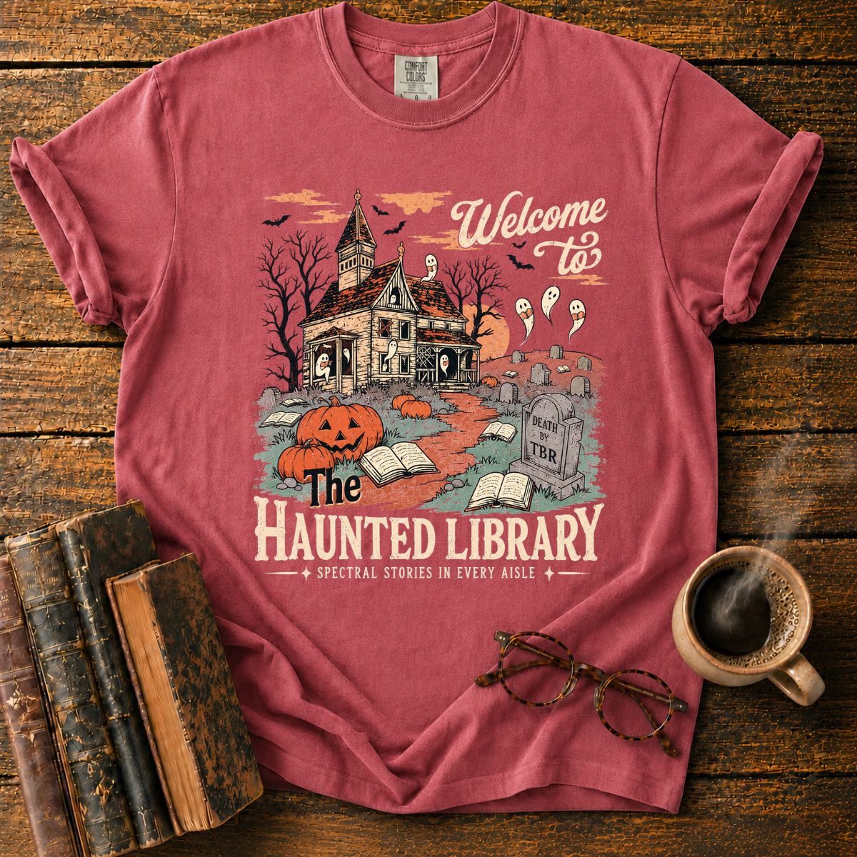 Haunted Library Hallowee T-Shirt
