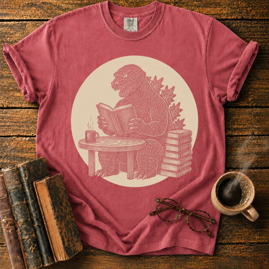 Kaiju Reading in a Cozy Study T-Shirt