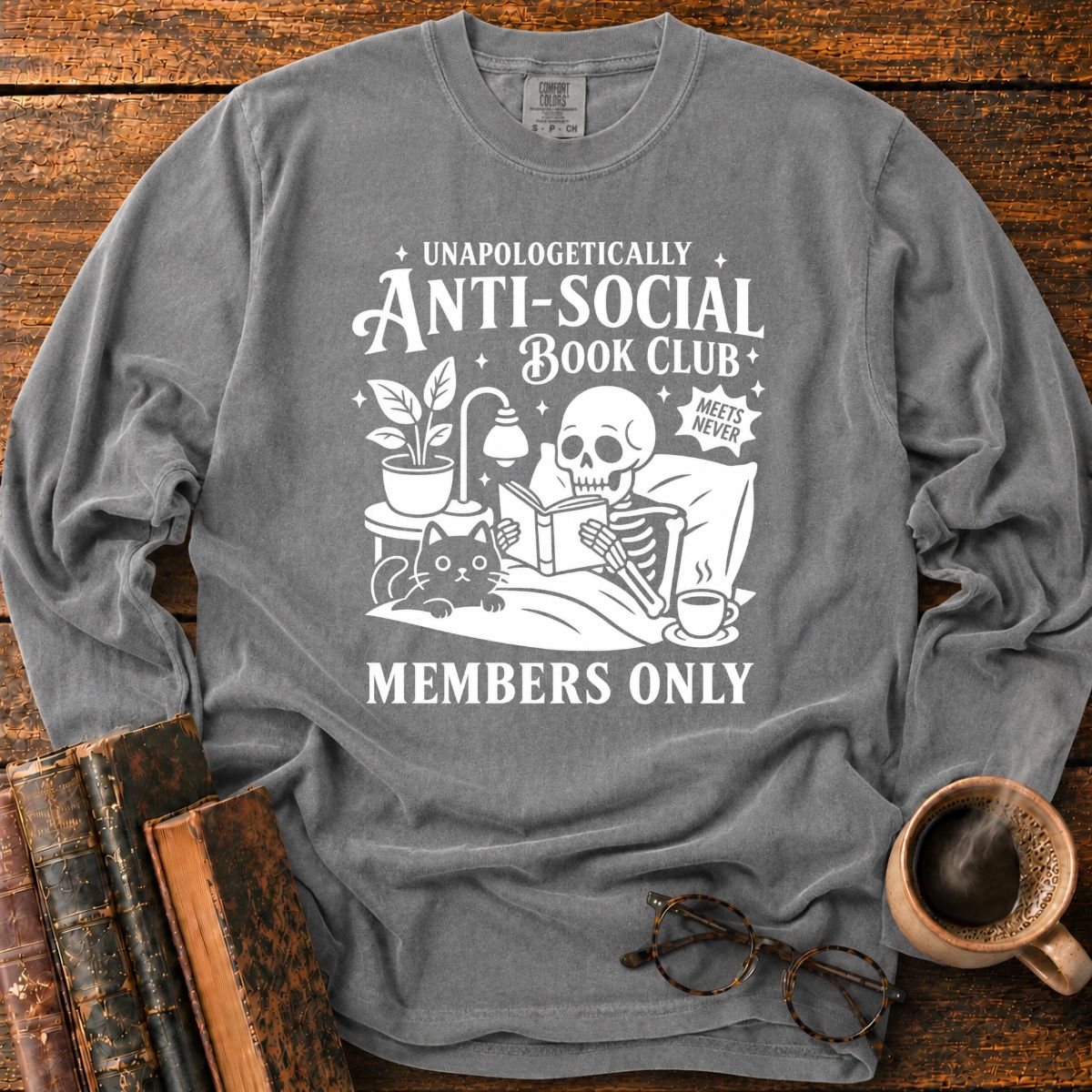 Unapologetically Anti Social Book Club LS T-Shirt