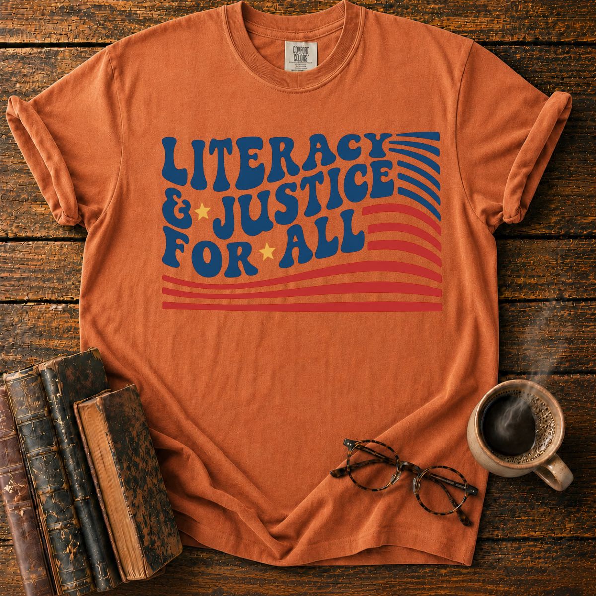 Literacy and Justice Retro T-Shirt