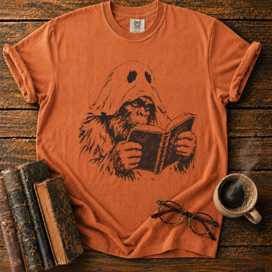 Ghost Bigfoot Reading T-Shirt