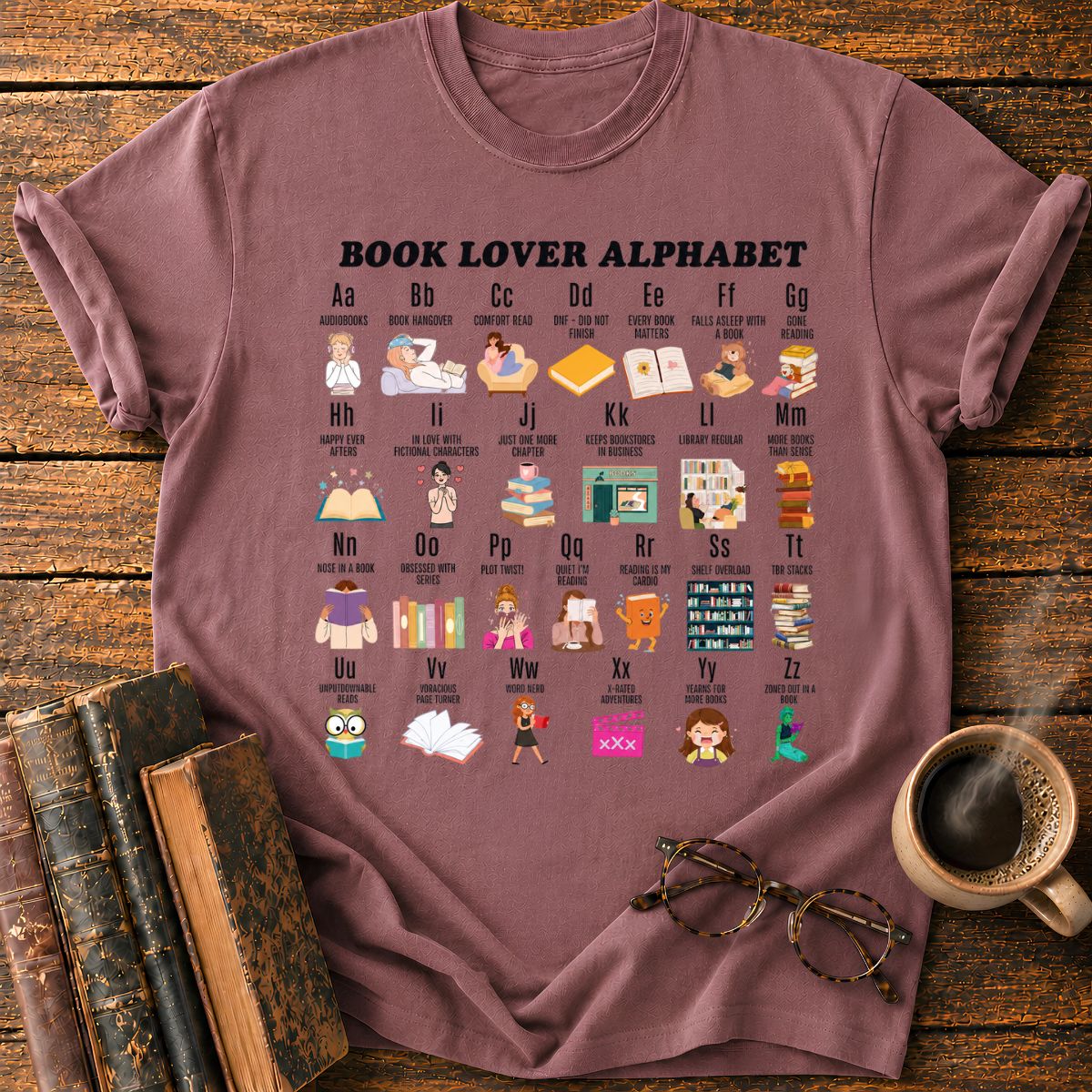 Book Lover Alphabet T-Shirt