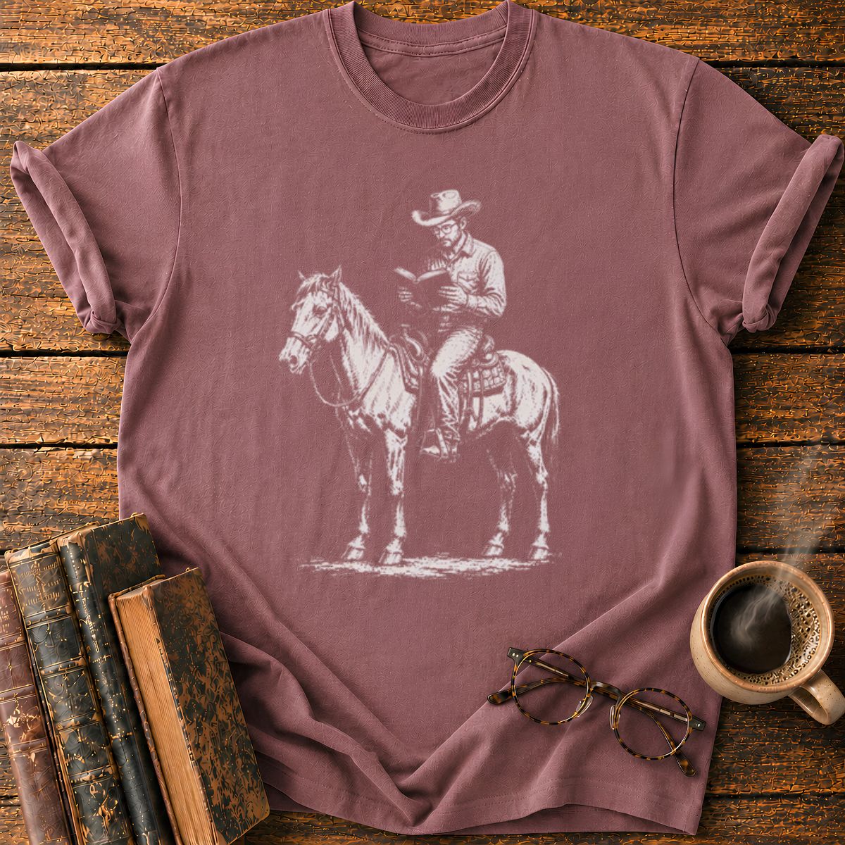 Cowboy Reading A Book T-Shirt