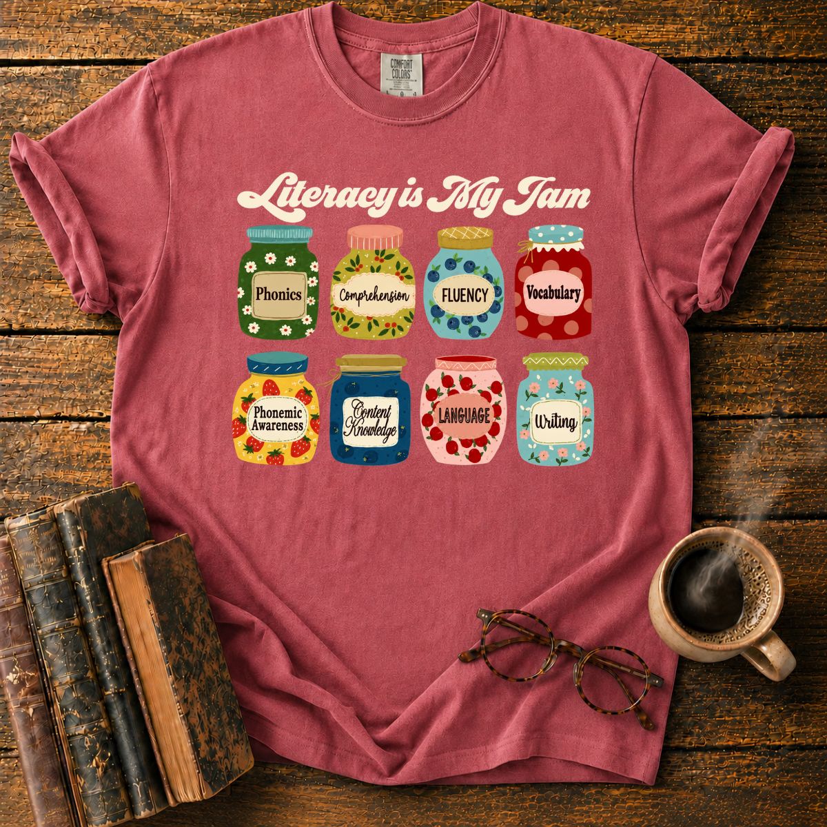 Literacy Is My Jam Jar Collection T-Shirt