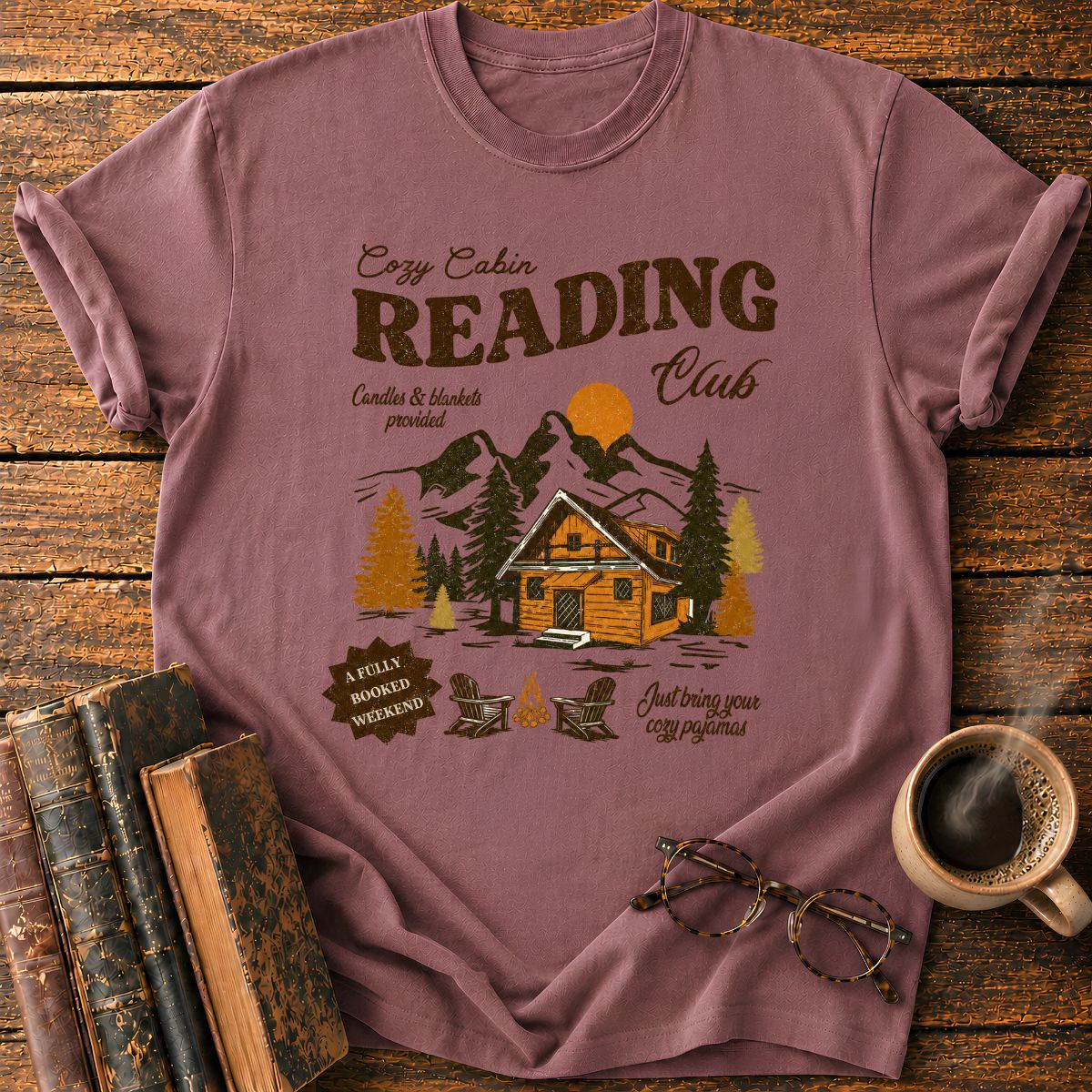 Cozy Cabin Book Club T-Shirt
