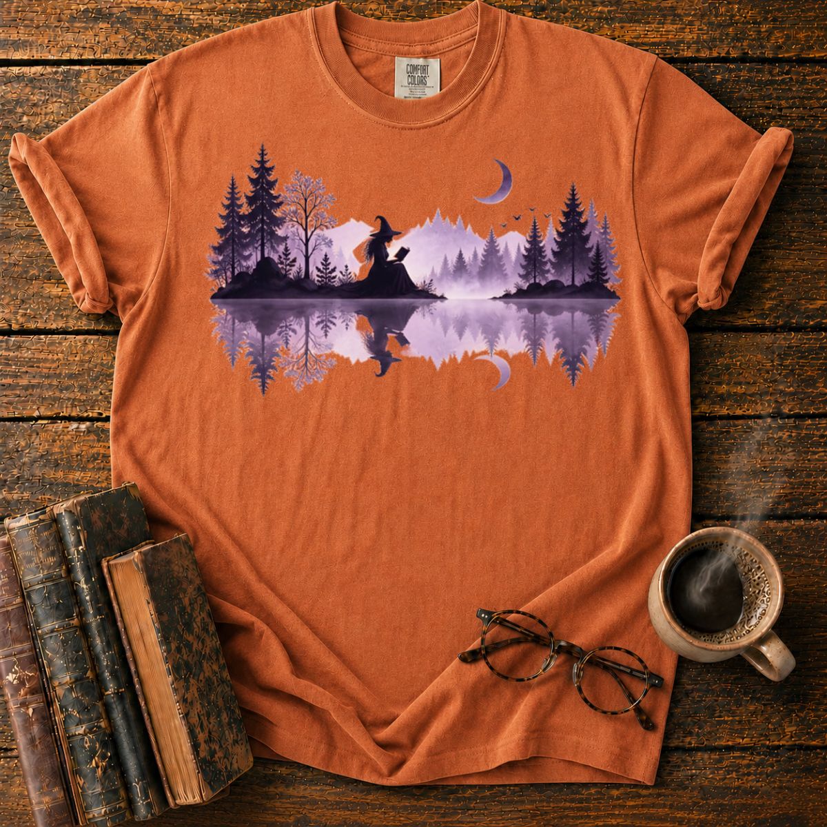 Witch Reading by a Moonlit Lake T-Shirt