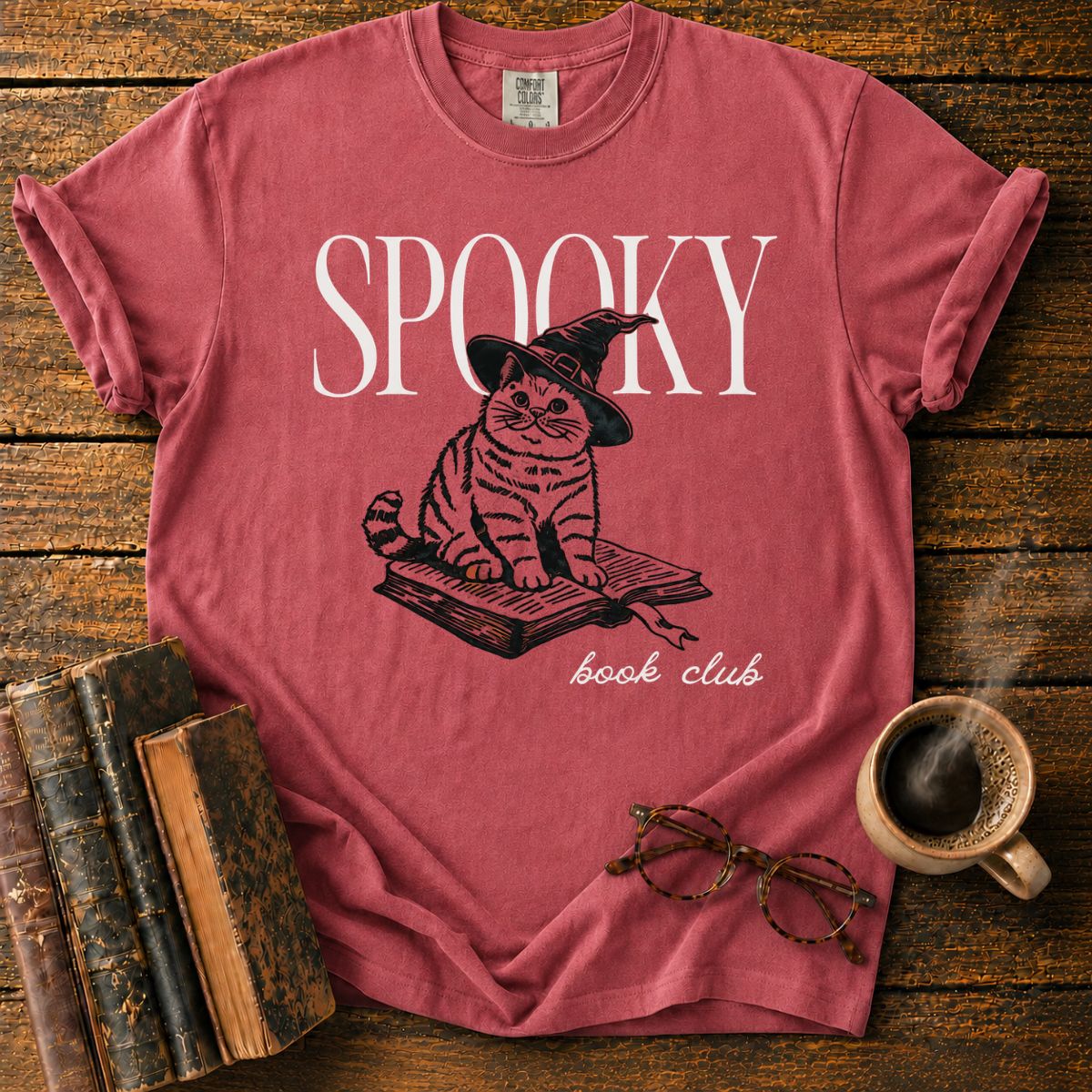 Spooky Cat Book Club T-Shirt