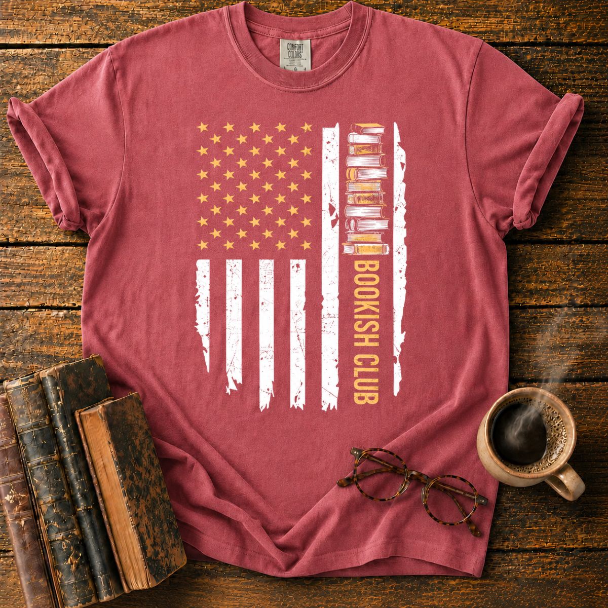 Distressed American Book Club Flag T-Shirt