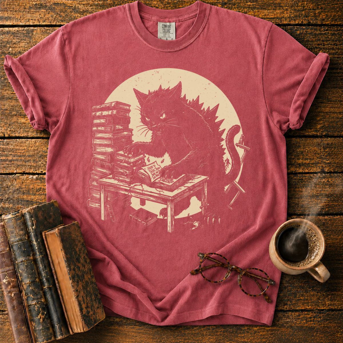 Kaiju Cat’s Evil Reading Room T-Shirt