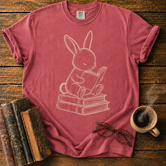 Bunny Reading on Book StackT-Shirt