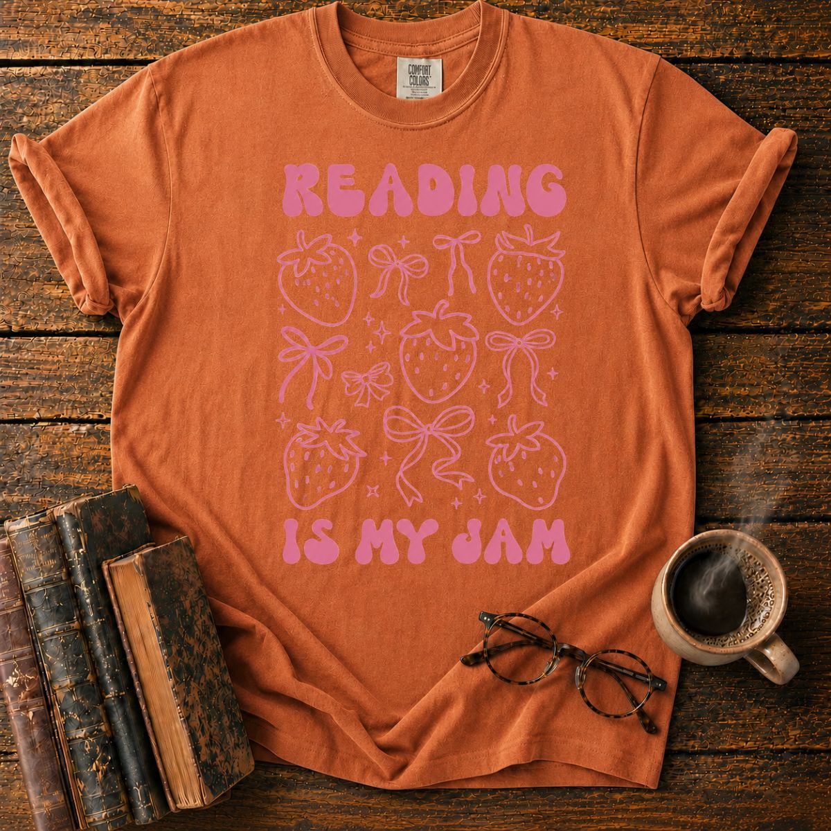 Strawberry Reading Is My Jam T-Shirt