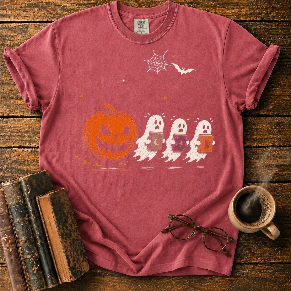 Pumpkin Chases Bookish Ghosts T-Shirt