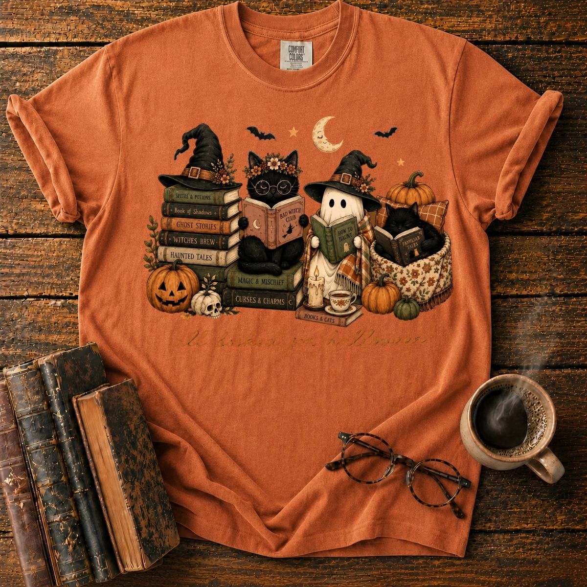 Cozy Halloween Book T-Shirt