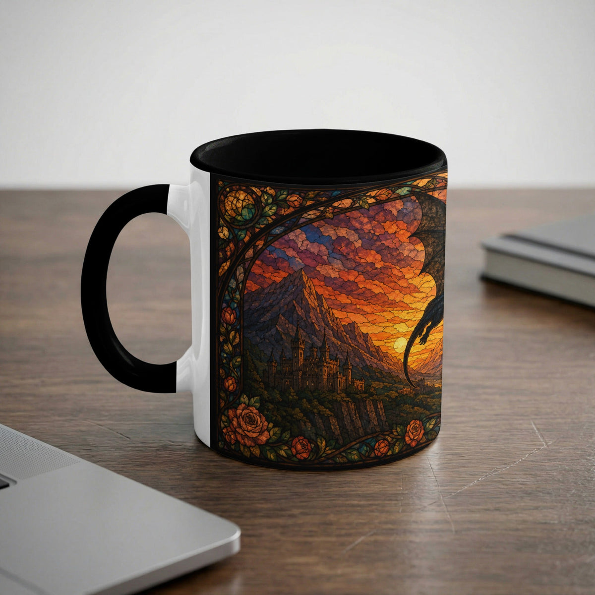 Golden Hour Dragon Stained Glass Mug