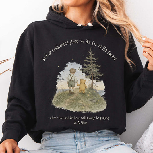 In That Enchanted Place A. A. Milne Literary Hoodie
