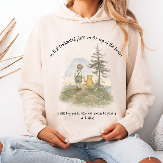 In That Enchanted Place A. A. Milne Literary Hoodie