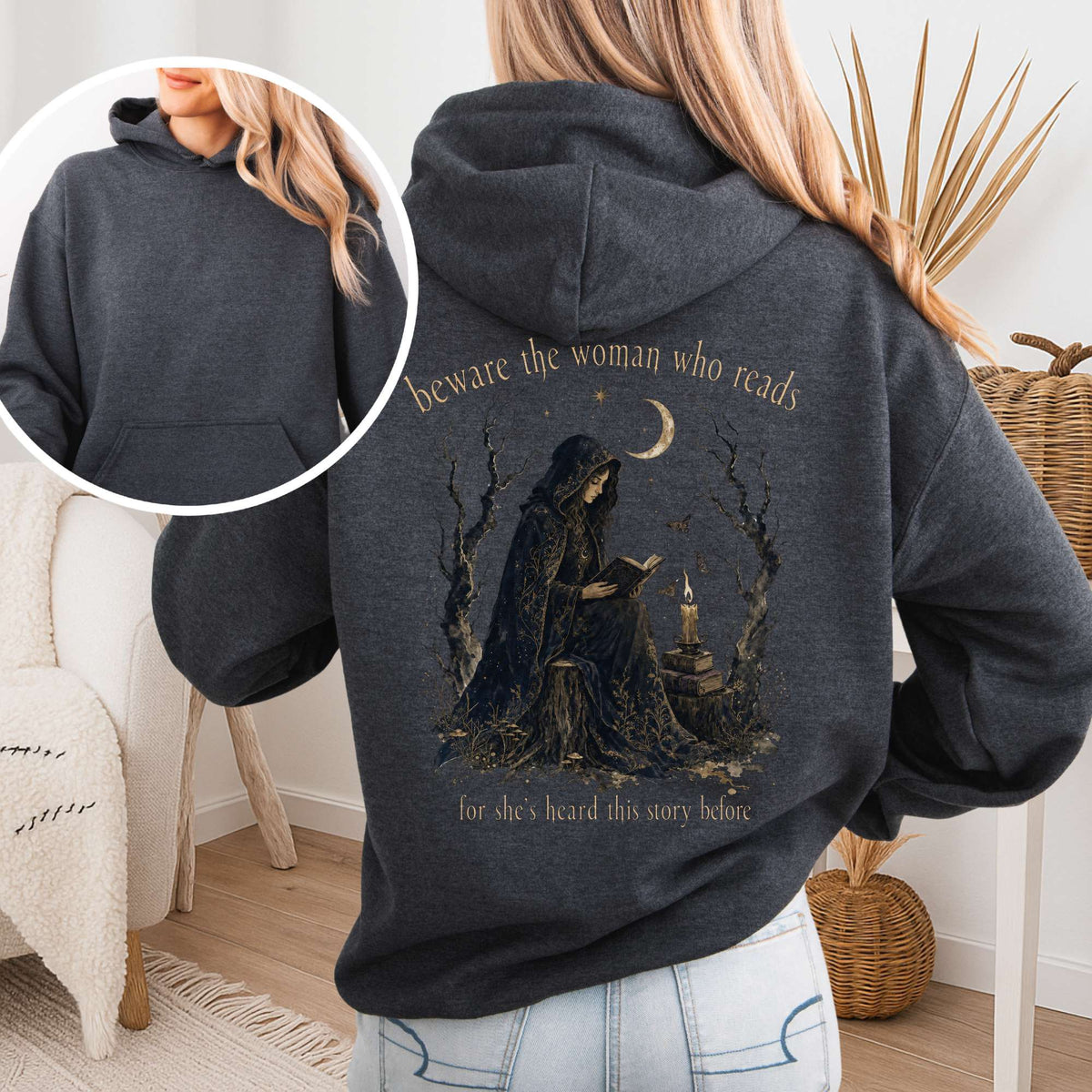 Beware the Woman Who Reads Literary Hooded Sweatshirt