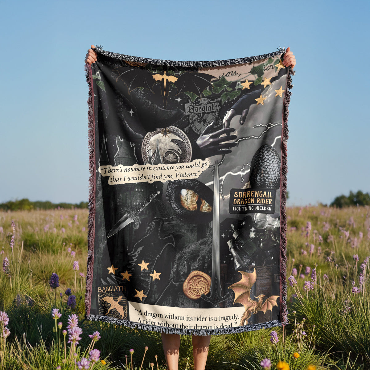 Basgiath Dragon Woven Throw Blanket