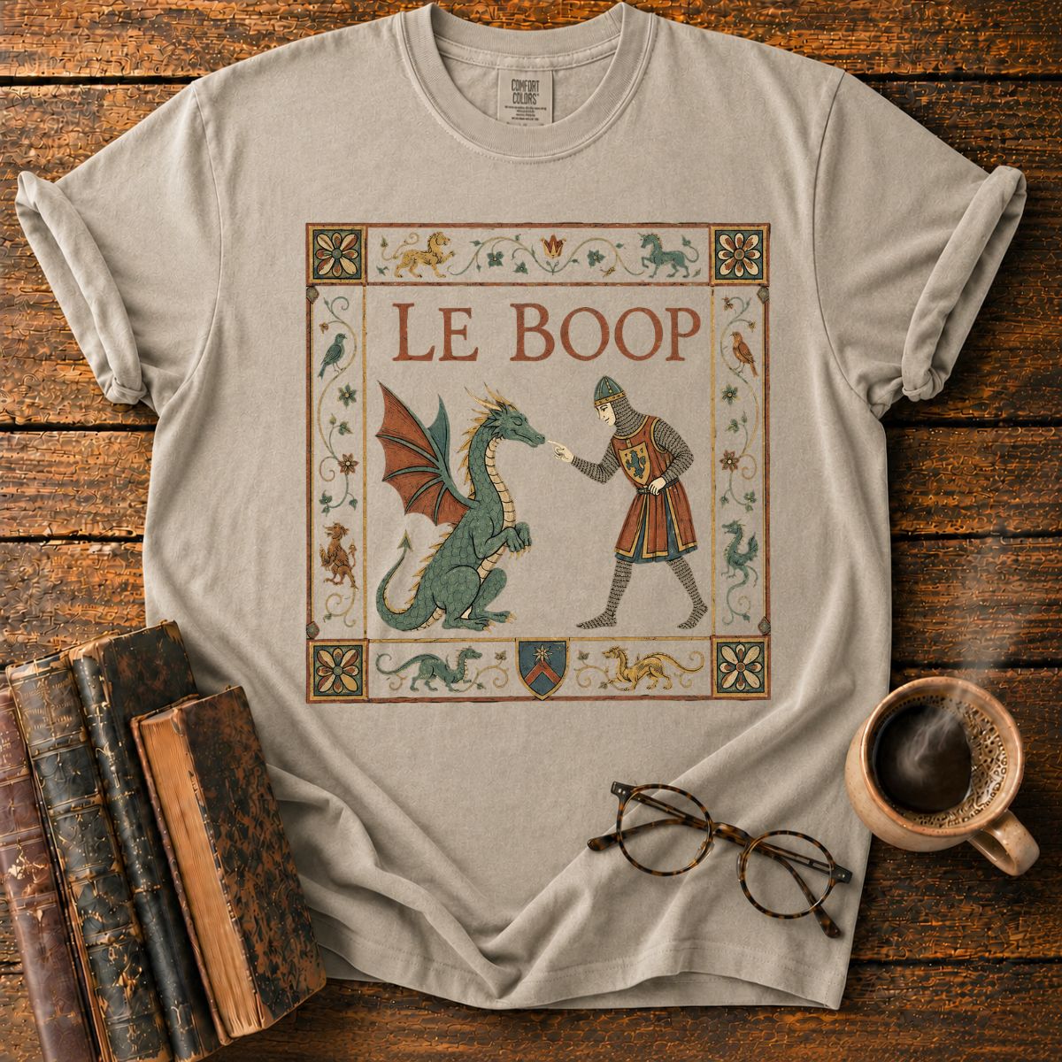 Medieval Dragon Boop Tapestry T-Shirt