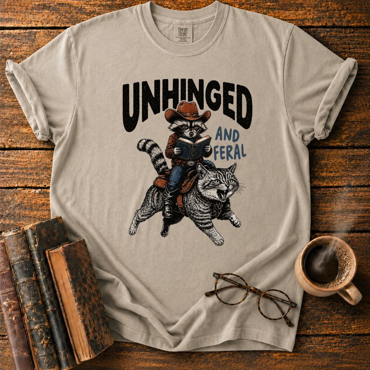 Unhinged Feral Raccoon Rider T-Shirt