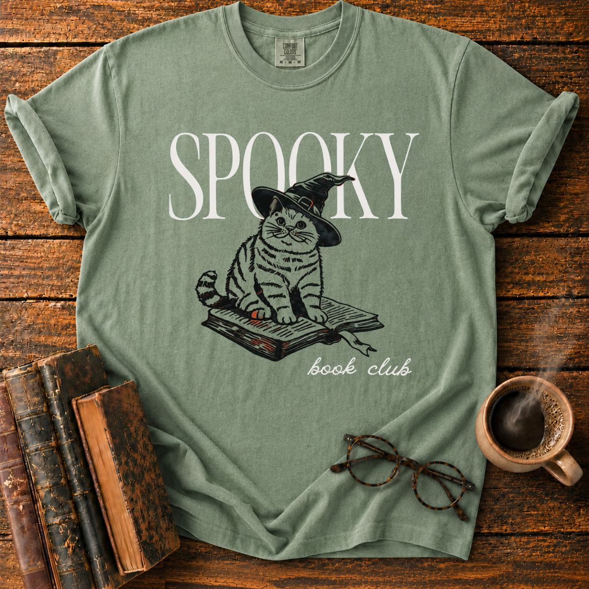 Spooky Cat Book Club T-Shirt
