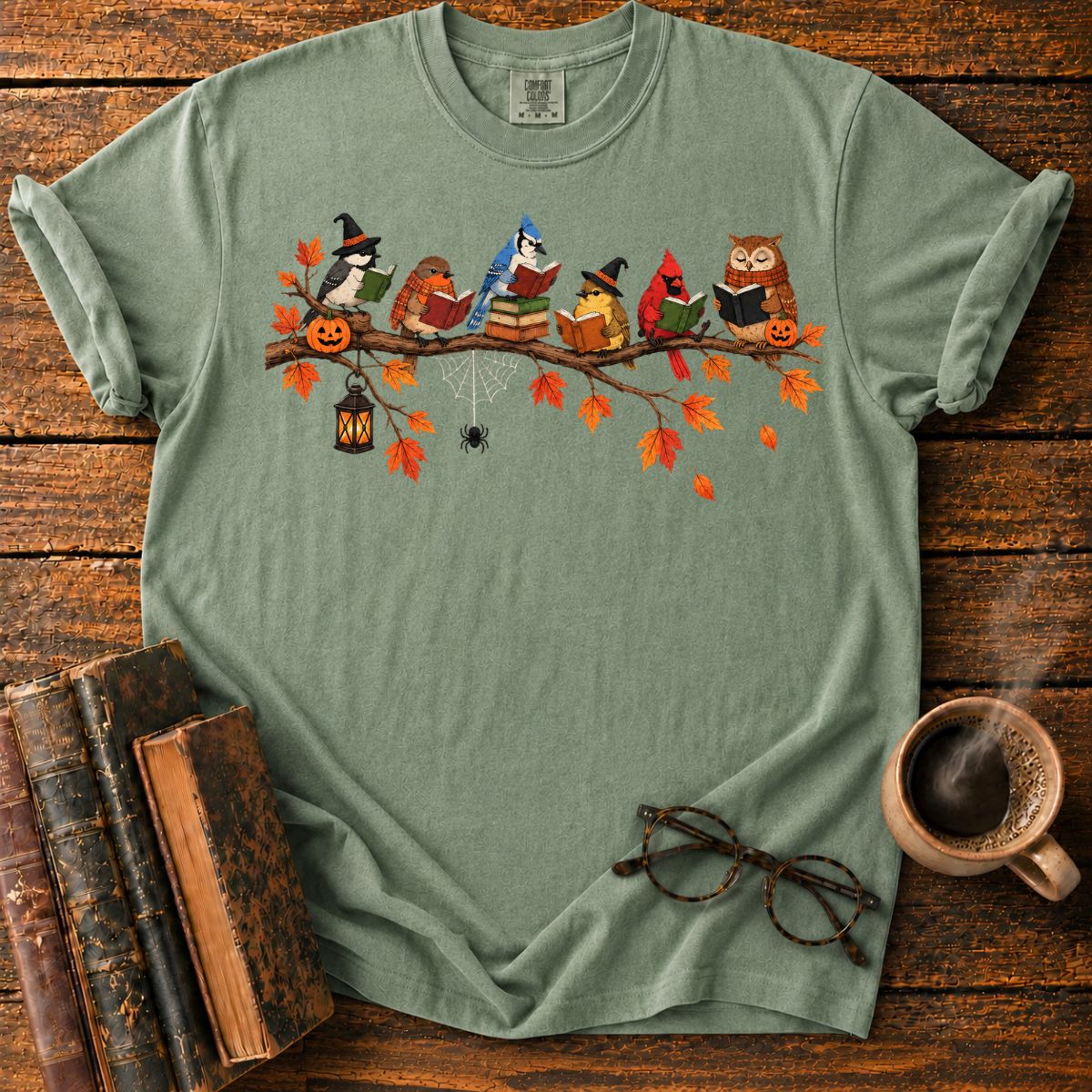 Birds’ Halloween Reading Branch T-Shirt