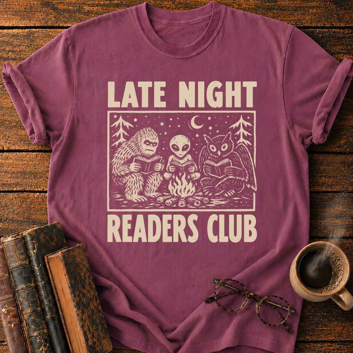 Late Night Readers Club Campfire T-Shirt