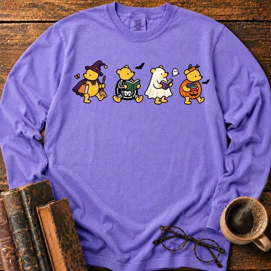 Halloween Bears Reading LS T-Shirt
