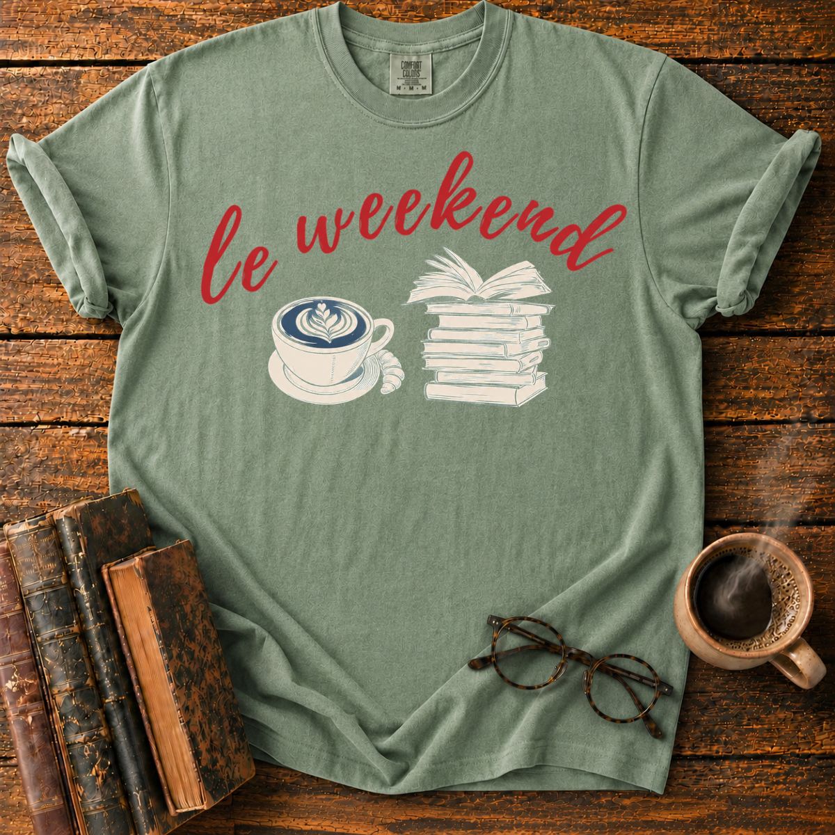 Le Weekend Coffee and Books T-Shirt