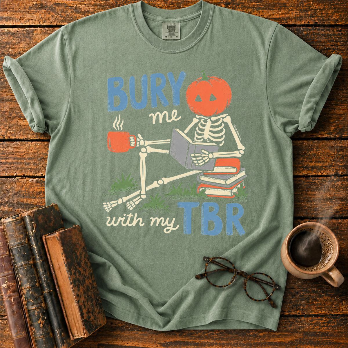 Bury Me With My TBR Skeleton T-Shirt
