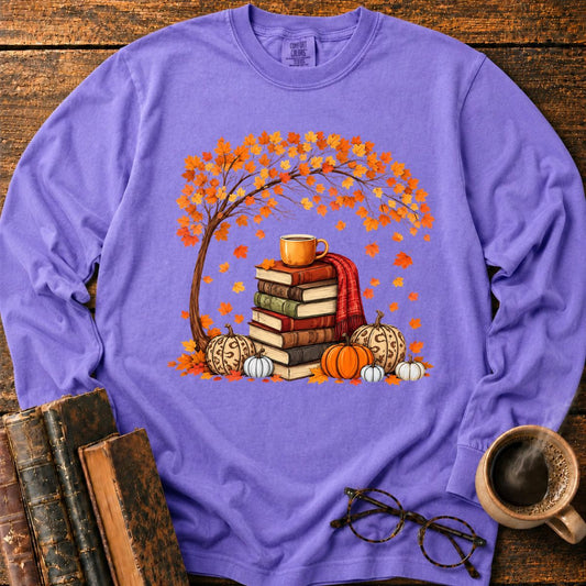 Autumn Book Stack LS T-Shirt