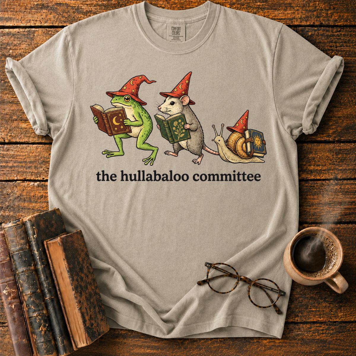 Wizard Animals and Magical Books T-Shirt