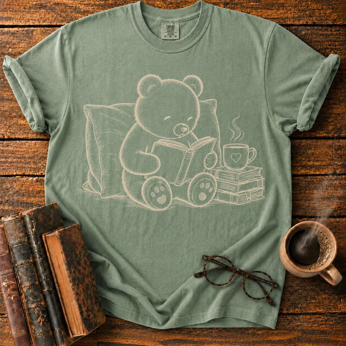 Teddy Bear Reading Book T-Shirt