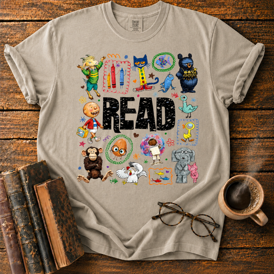Whimsical Children’s Reading Collage T-Shirt