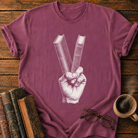 Peace Sign with Books T-Shirt