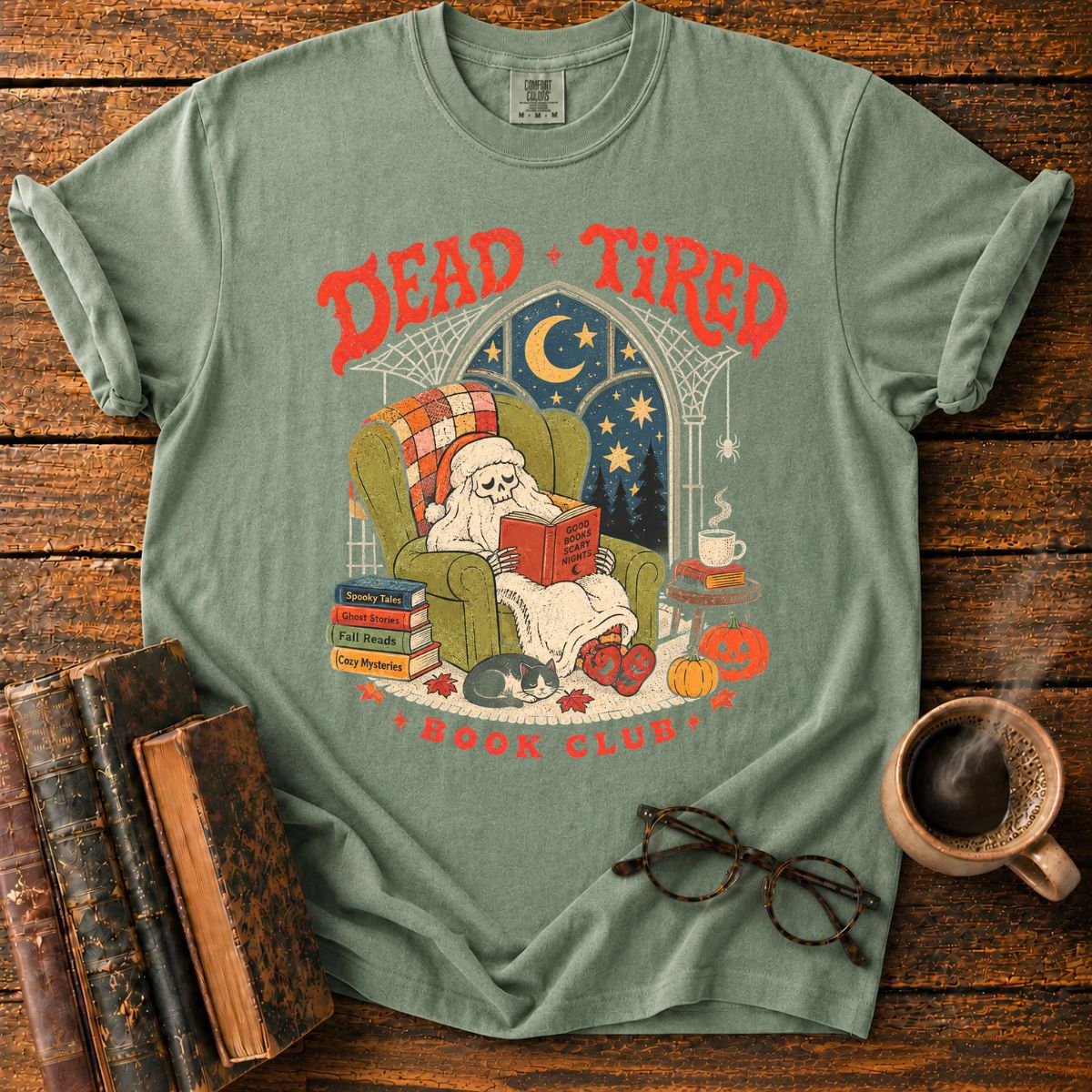 Dead Tired Book Club Skeleton T-Shirt