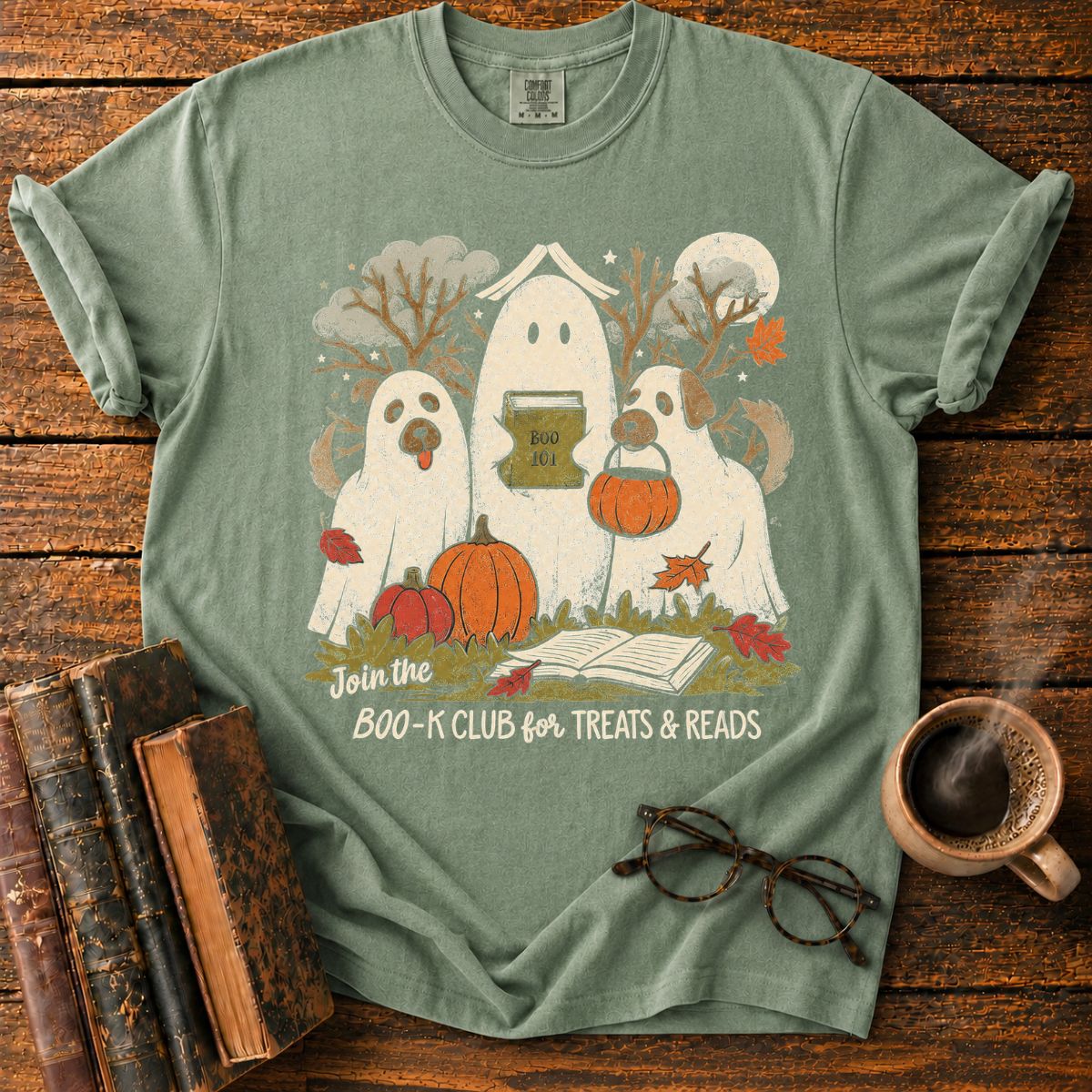 Boo-k Club Ghost Dogs Halloween T-Shirt