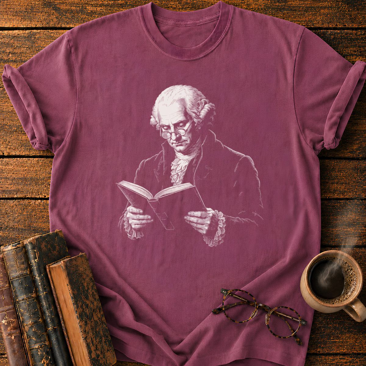 Vintage Scholar Reading T-Shirt