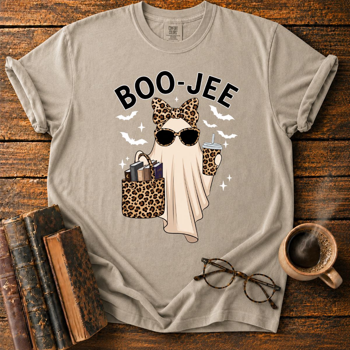 Boo-Jee Leopard Ghost Halloween T-Shirt