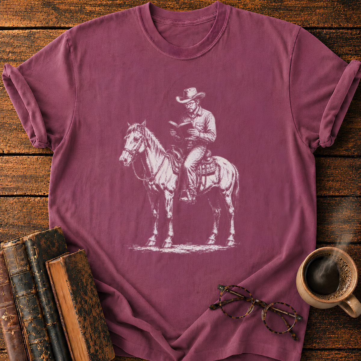 Cowboy Reading A Book T-Shirt