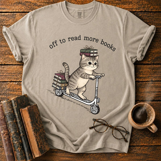 Kitten Scoots Off to Read More Books T-Shirt